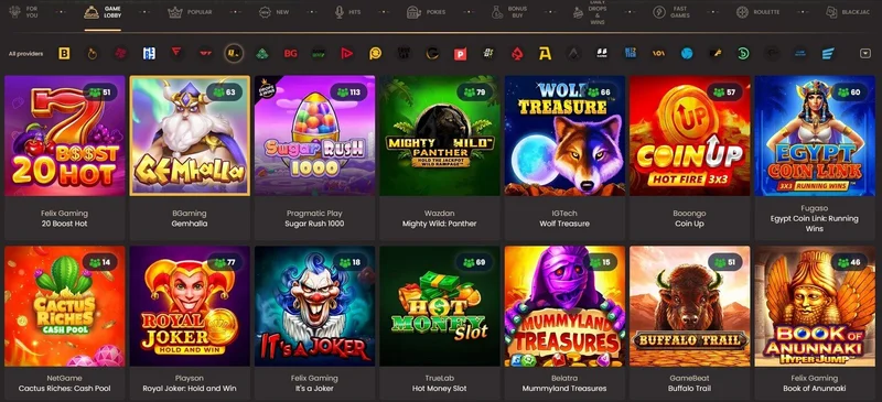 National Casino mobile interface